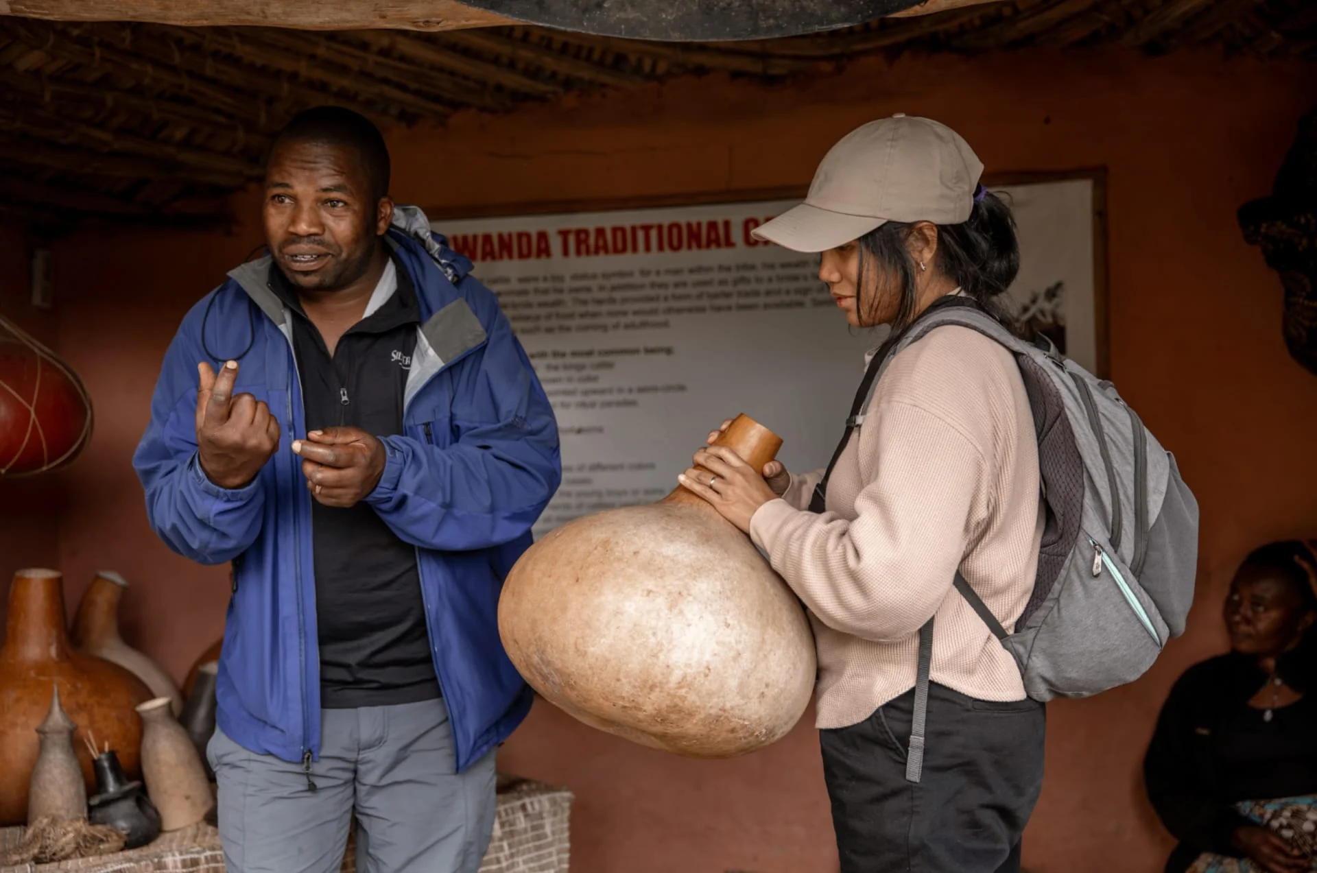 A cultural guide sharing community life in East Africa